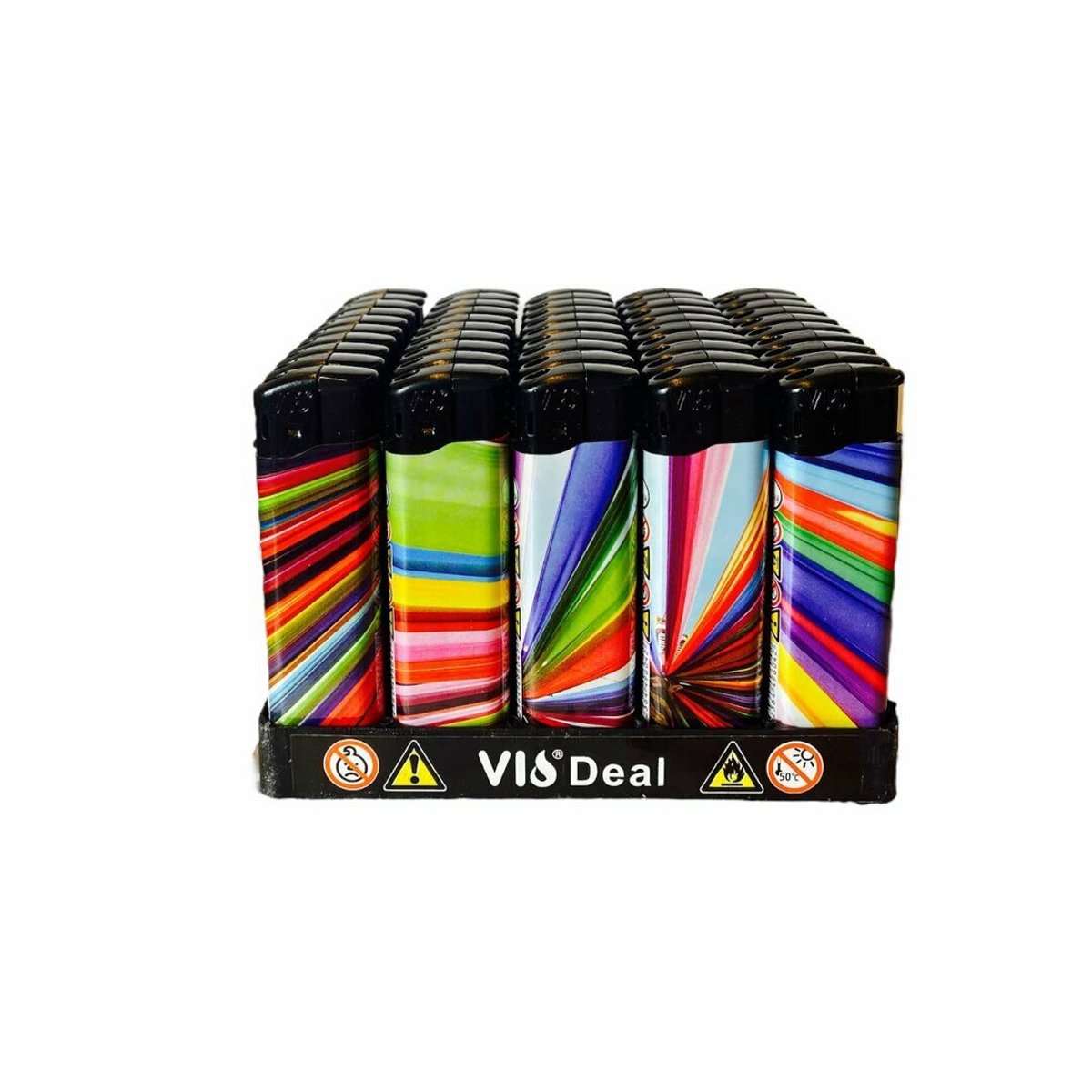 Goedkoopste Aanstekers 50 stuks in tray navulbaar- Klik Unilite aansteker - elektronische VIO deal lighters