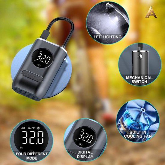 Auto Elektrische Luchtpomp Mini Draagbare Draadloze Opblaasbare Bandenpomp Inflator Luchtcompressor Pomp Voor Auto Motorfiets Fiets Bal