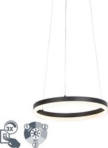 QAZQA anello - Lampe à suspension - 1 lumière - Ø 400 cm - Zwart