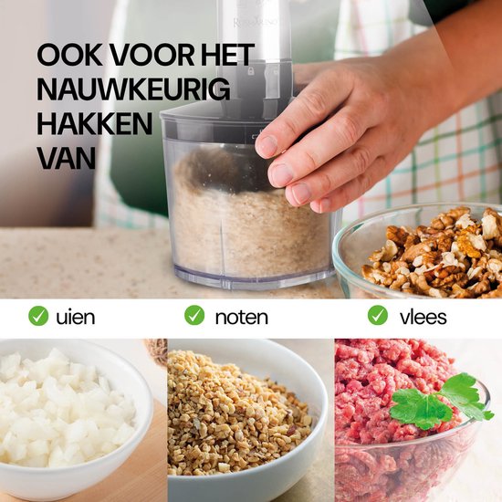 Vitapur Staafmixer 3-in-1 - Incl Hakmolen, Maatbeker en Garde/Klopper - 800W - 5 snelheden - Zwart van Rosmarino — afbeelding 2