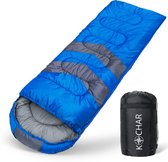Sac de couchage Kochar - 3 saisons - Sacs de couchage pour Adultes et Enfants - Avec sac de transport à compression - Idéal pour le Camping et plein air - Blauw