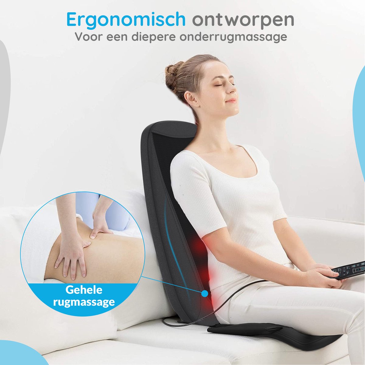 Good4You Shiatsu Massagestoel met Warmtekussen - Rugmassage en Nekmassage apparaat - Massagekussen - Massagemat – foto 4