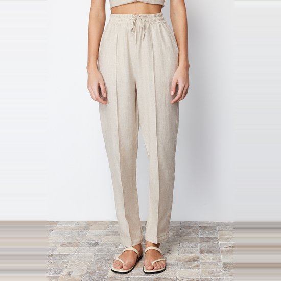 Pantalons en Coton pour Yoga, Pantalon thaï Large Unisexe Sportif avec Ceinture élastique et Deux Poches Pratiques, S/M, Gris
