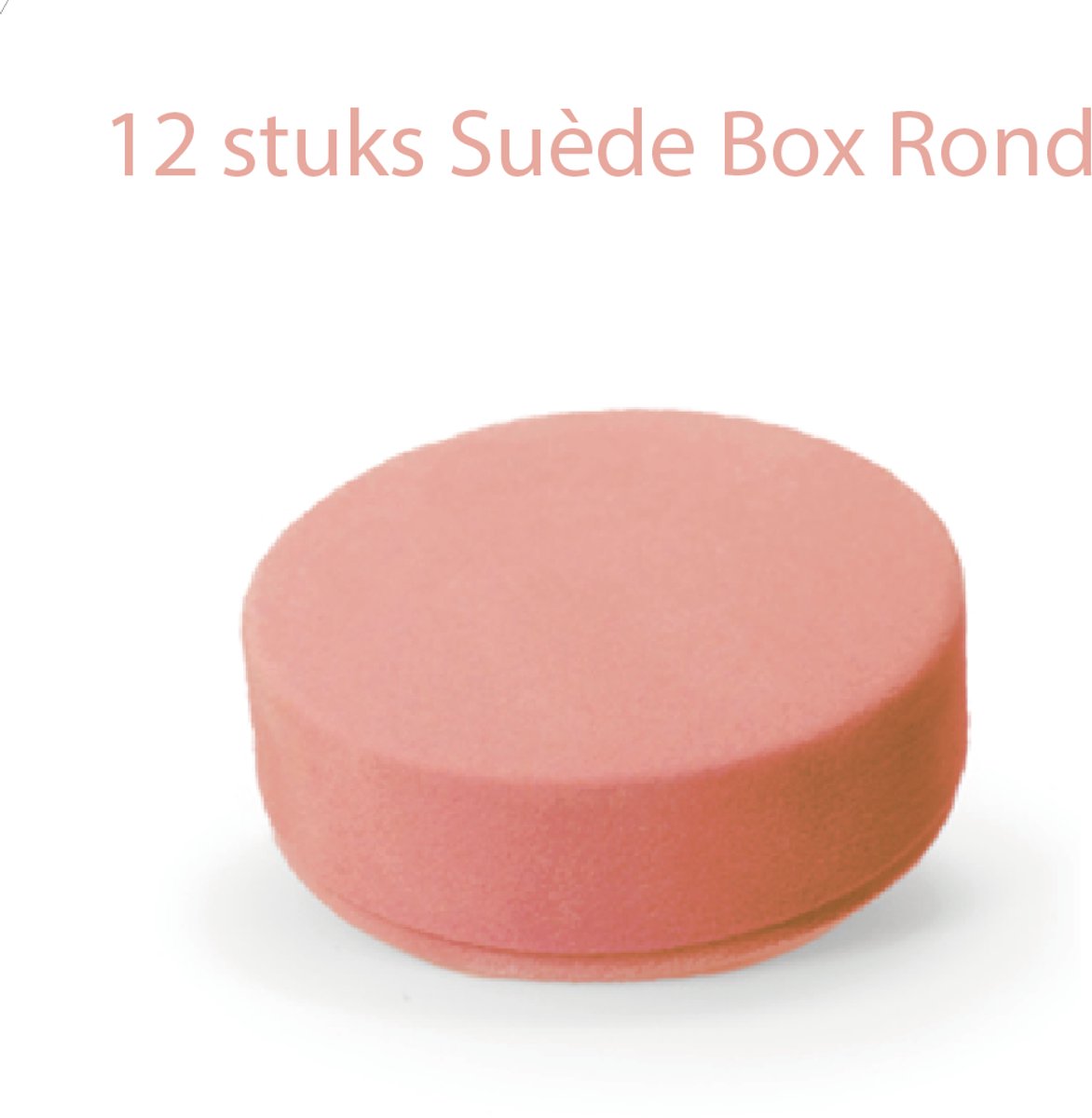 12 stuks Suède Box Rond - Koraalrood - Doopsuiker - Geboorte - Babyborrel - Lentefeest - Huwelijk - Vormsel - Doosjes - Verpakking - Uitdeelcadeau