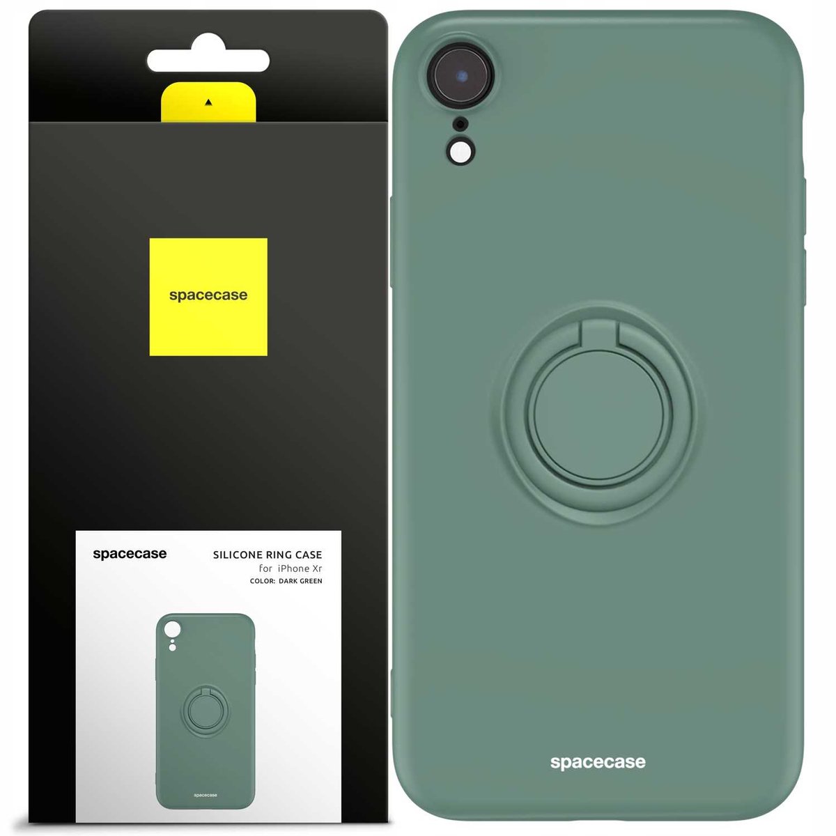 Spacecase Siliconen Hoesje Voor Iphone Xr Donkergroene Cover