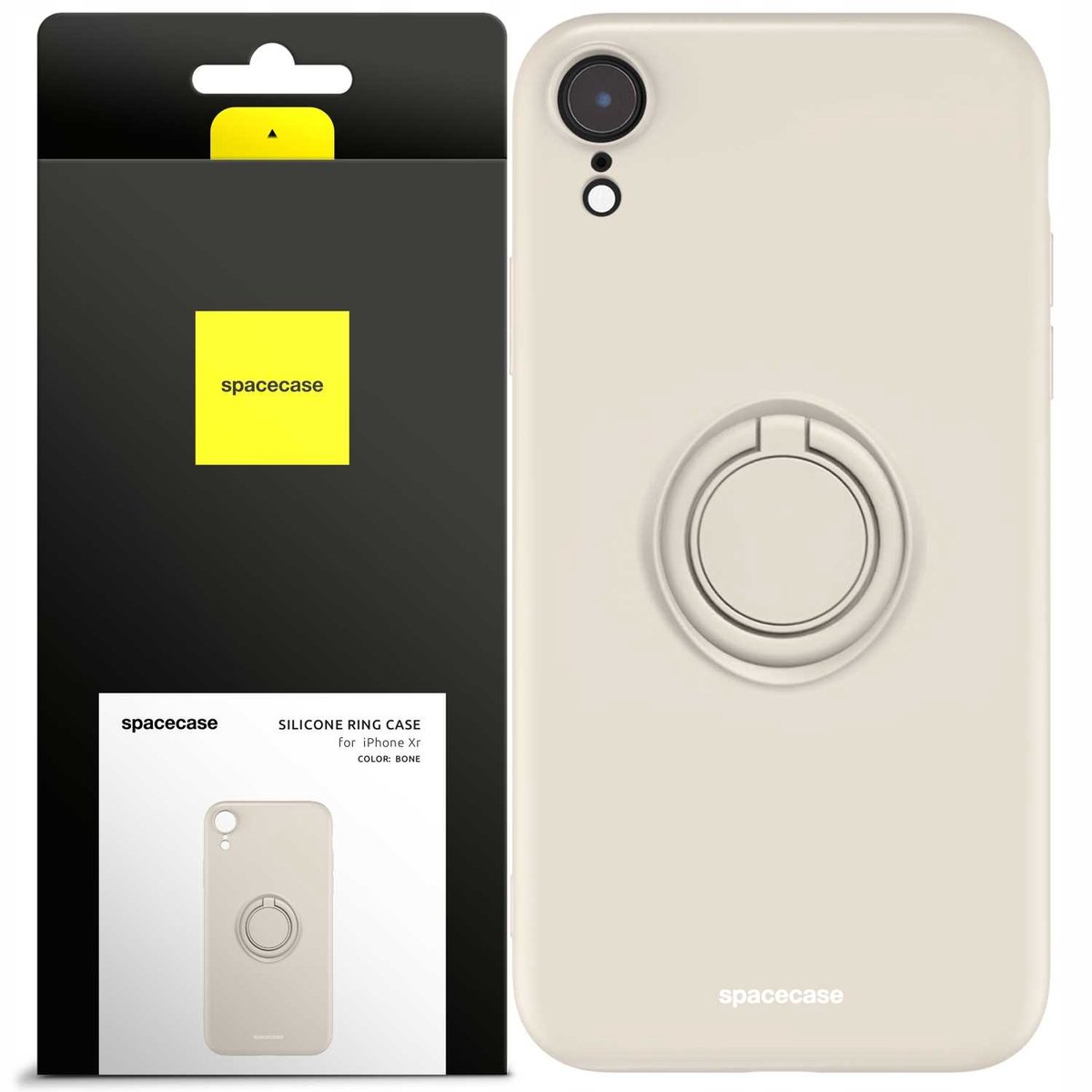 Spacecase Siliconen Case Ring Voor Iphone Xr 11 12 13 14 Bone