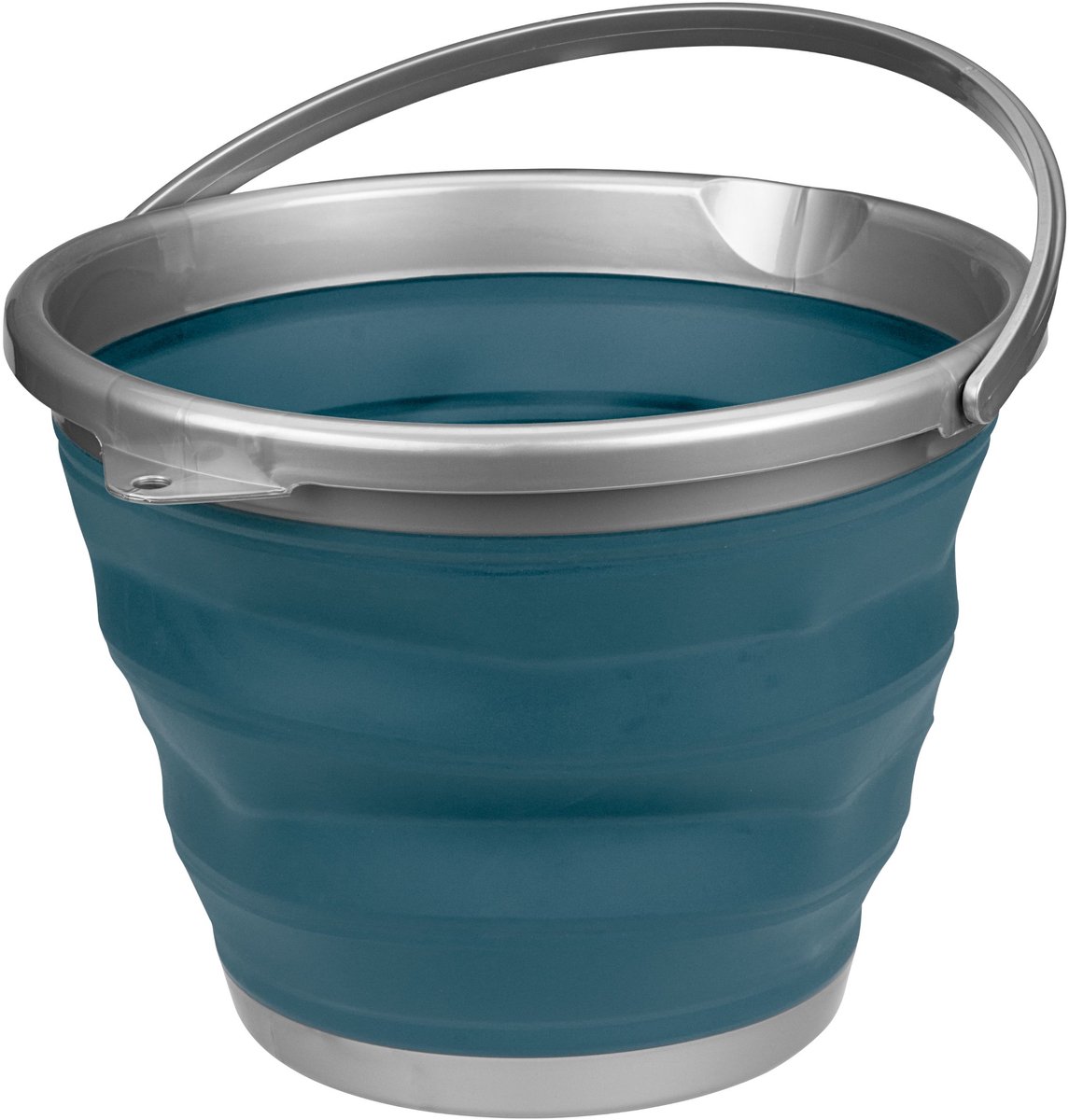 Abbey Camp Opvouwbare Emmer - 10 Liter - Blauw/Grijs - Met Handvat - Compact Opvouwbaar