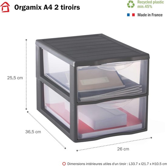 Sundis Fly Tower, tour de 4 bacs de rangement en plastique recyclé