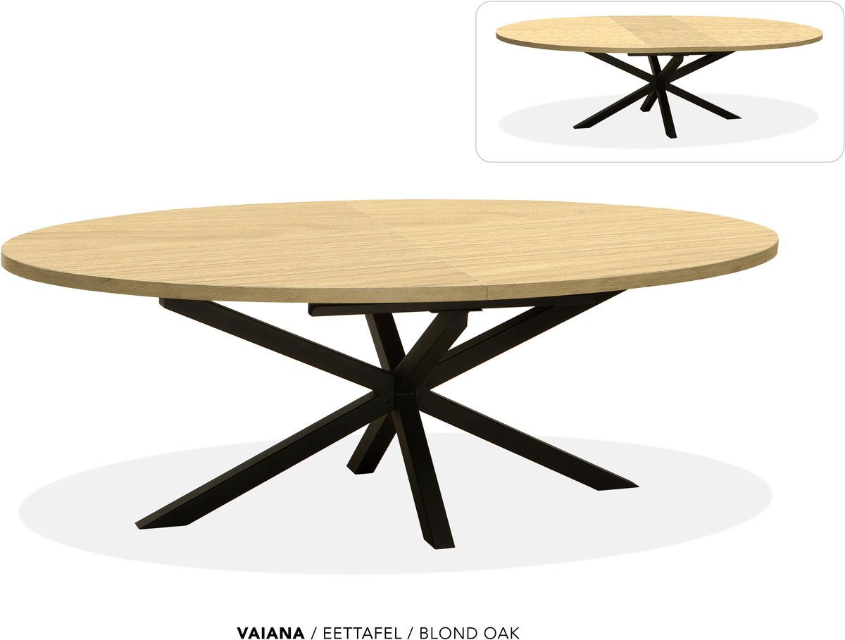 Maxfurn Ovale uitschuiftafel 220/280 | Zeer krasvast | Kleur: Blond Oak