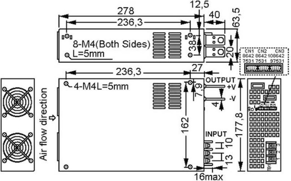 Mean Well RSP-3000-24 Schakelnetvoedingsmodule 24 V/DC 125 A 3000 W