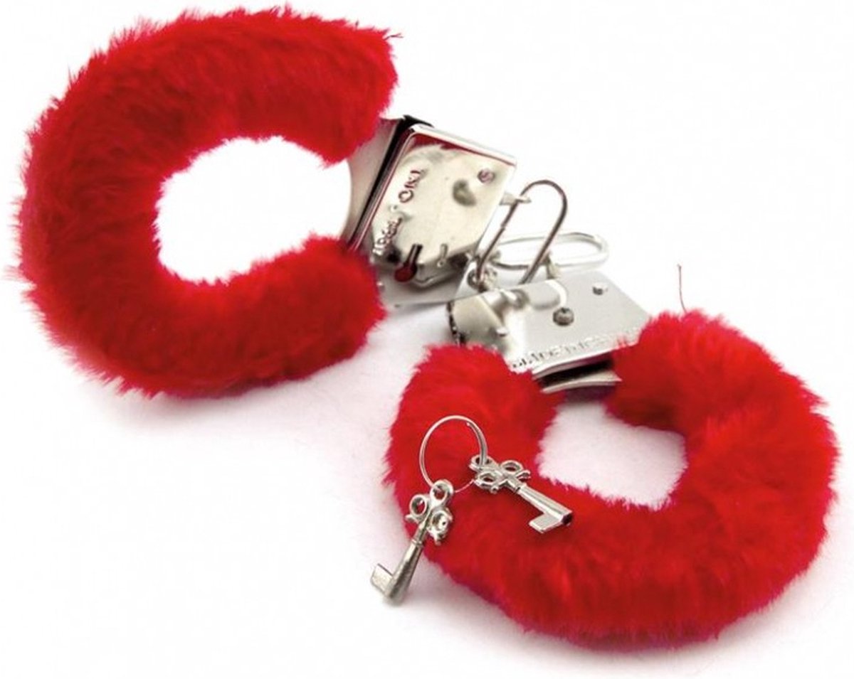 Handboeien - met pluche - rood