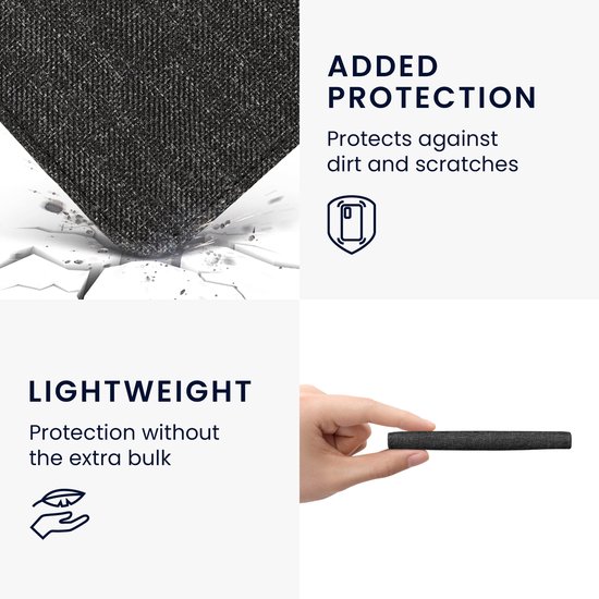 kwmobile Flip cover eReader hoesje geschikt voor Kobo Clara 2E - Met handvat - In donkergrijs van Merkloos — afbeelding 5