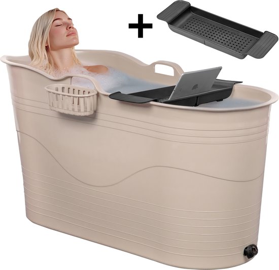 LIFEBATH - Zitbad Mira - Bath Bucket XL - 400L - Ligbad 122 cm - Costa Rica Sand