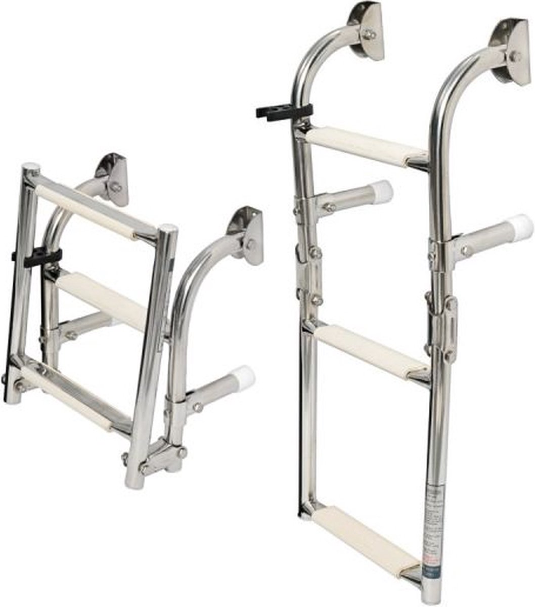 Osculati opklapbare RVS Zwemtrap 26x115cm | 49.572.05