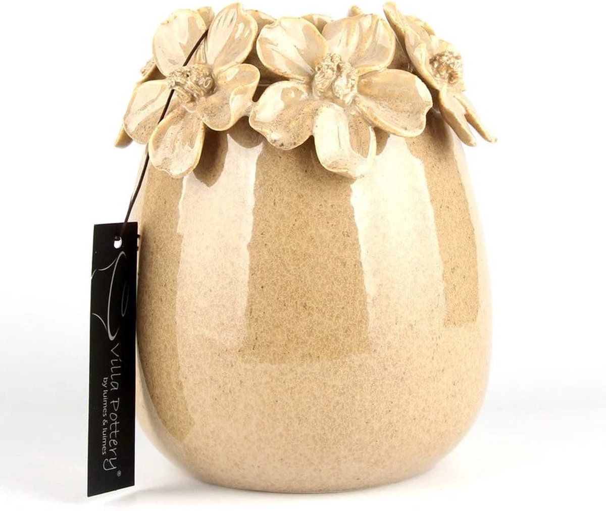 Villa Pottery Vaas Jolie 3 Mosterd Geel reactief 14x14x16