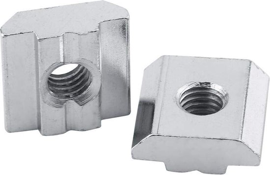 50 Stuks M4 T-sleufmoeren – Serie 30, Voor 8 Mm Groef – Roestvrij Staal, Verzinkt – Voor 3030 Profielen, 3D-printers En CNC-machines