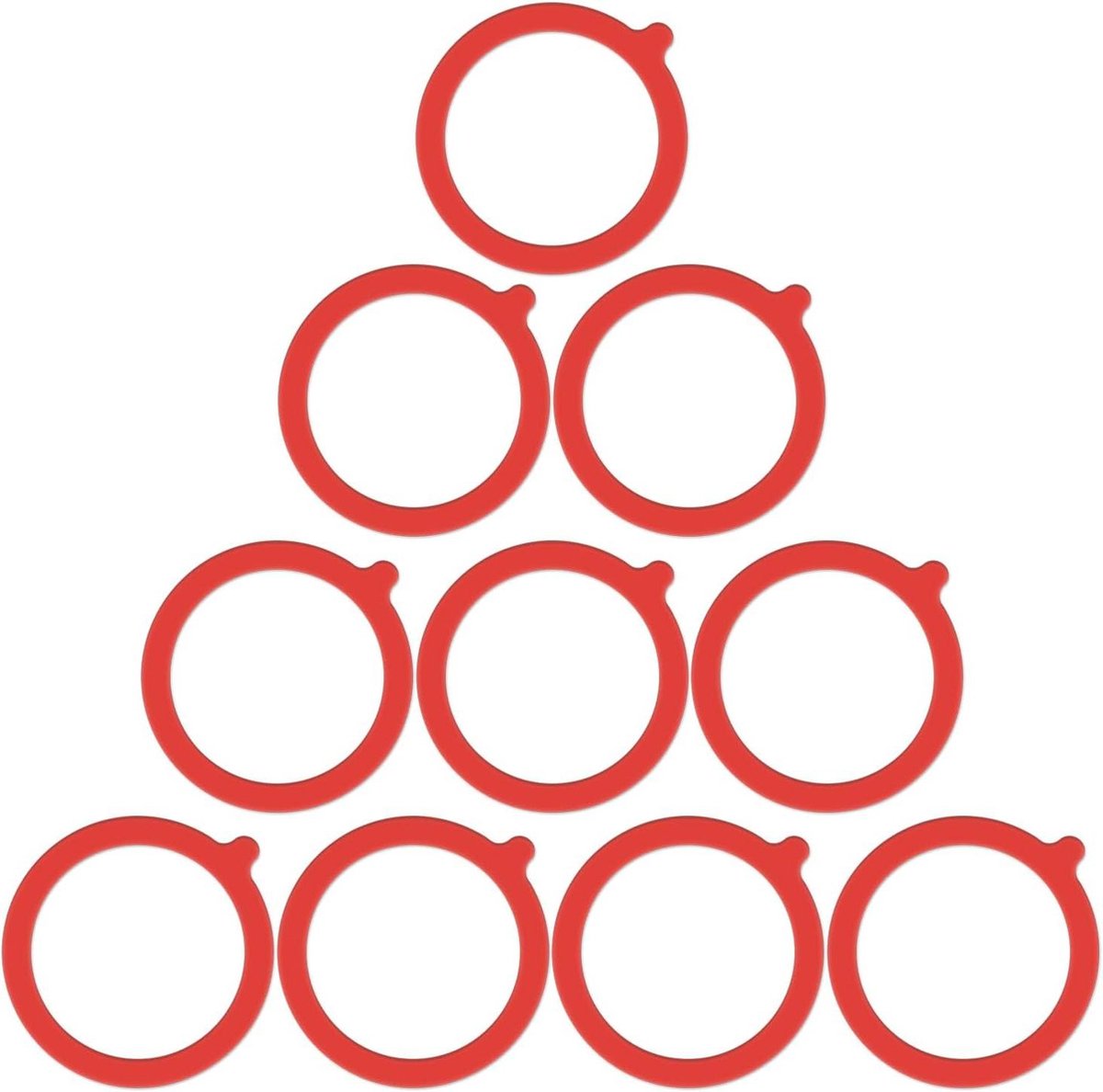 10 stuks 67 x 93 mm siliconen beschermringen - lekvrije blikrubberen ringen - rood .