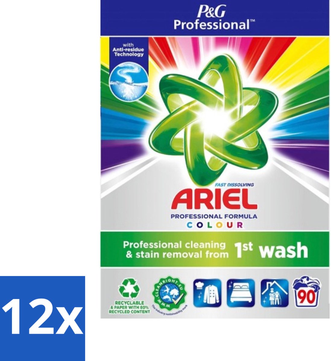 Ariel Professional Waspoeder Gekleurde Was 90 Wasbeurten