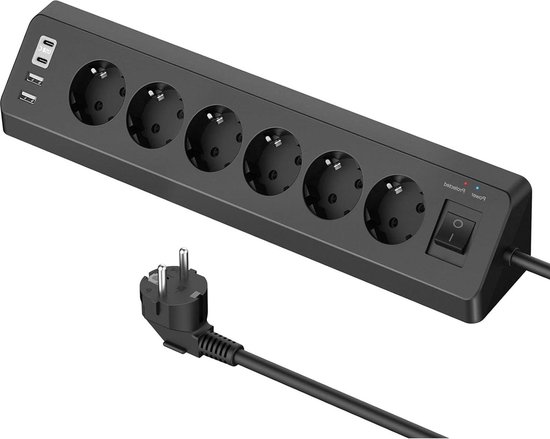 Multiprise d'angle 2P 16A 2 USB précâblée - Otio