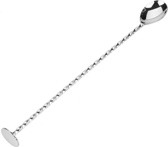 Candeon Cocktailmenglepel, bar lepel 30,5 cm (30 cm), dranklepel, roestvrijstalen cocktaillepel, lange steel, cocktailroerders lepel voor cocktailshakers, koffie, thee, sap, hoge kopjes, kruiken
