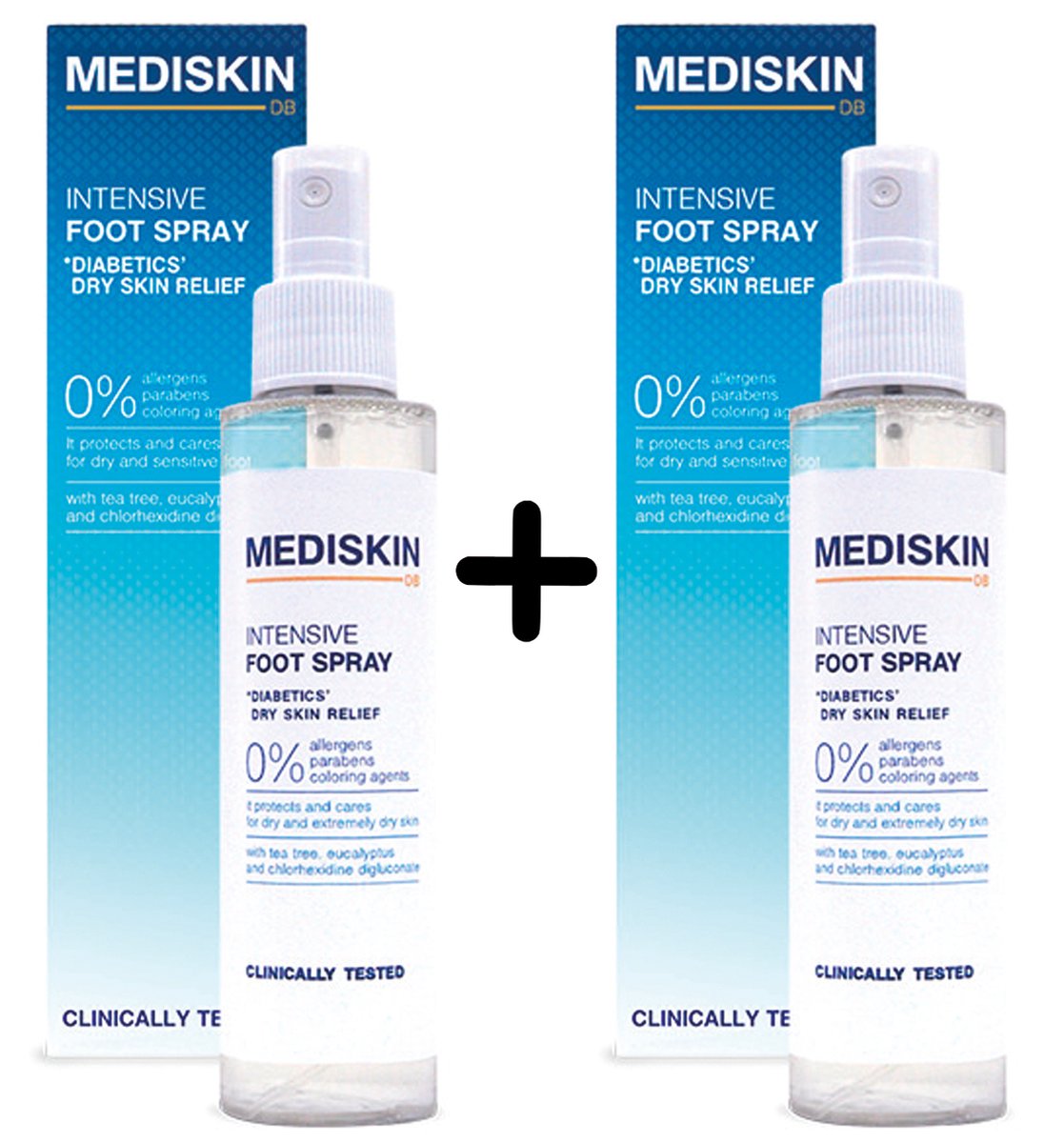Mediskin Intensive Foot & Body Spray Voordeelverpakking – Antibacteriële Voetenspray – Beschermt & Herstelt – Voet Spray met Eucalyptus & Teatree – 2 x 135ml