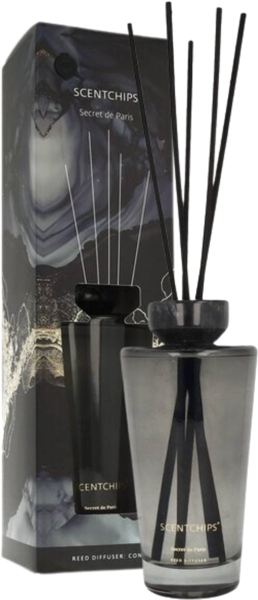 Scentchips Geurstokjes set Cone Secret de Paris - Geurstokjeshouder - Geurstokjes Navulling - Geurstokjes - Voorgevuld - Geurverspreider - Huisparfum - 500ml