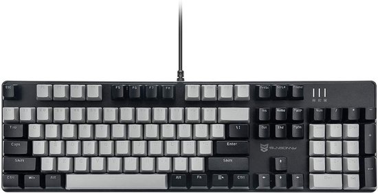 SunSonny N-J9PRO Mechanisch Gaming Toetsenbord Zwart/ Grijs - 104 Keys Ergonomisch Bedraad RGB Gaming Keyboard - Red Switches