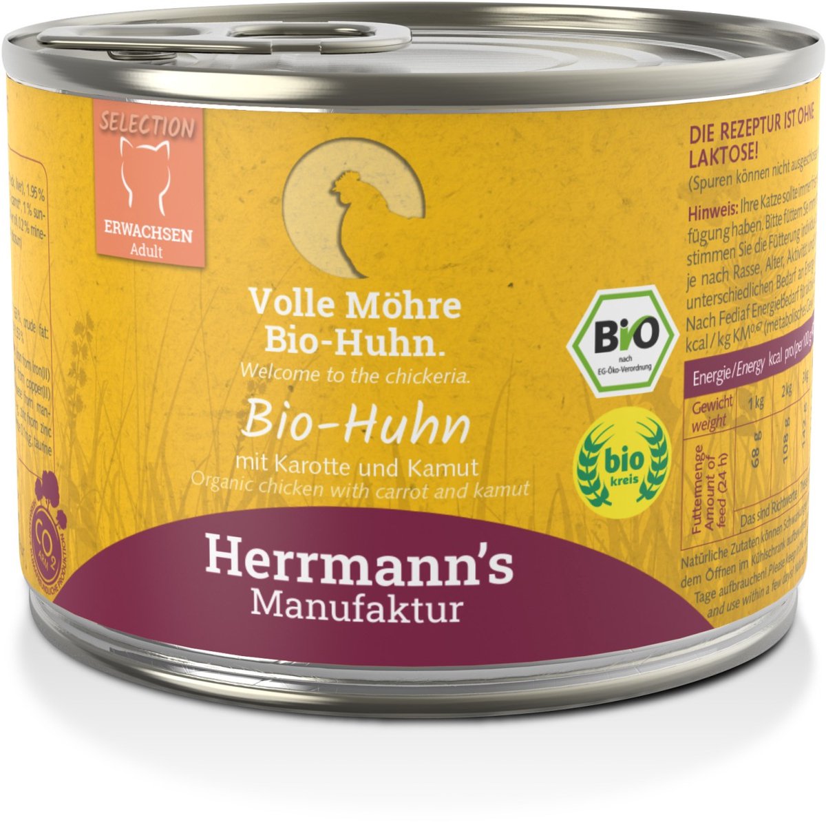 Herrmann’s Herrmann's Bio Selection Kattenvoeding - Kip met Wortel - 200 g