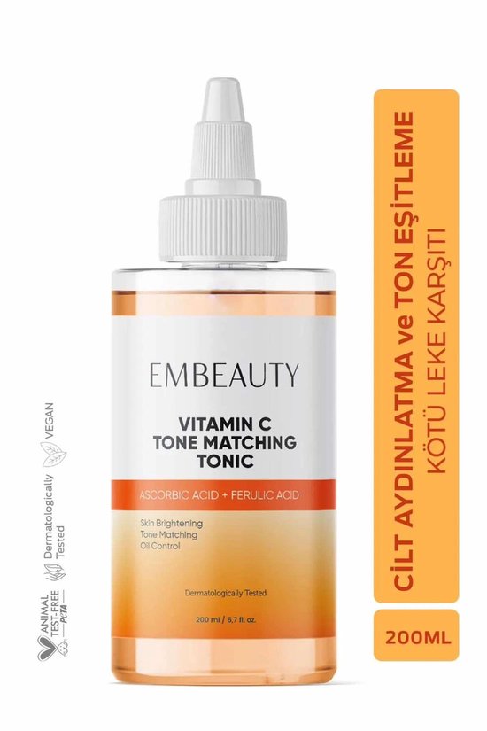 Embeauty Egaliserende Vitamine C Verhelderende Ferulinezuur + Ascorbinezuur Tonic / Voor Alle huidtypes / 200 ml