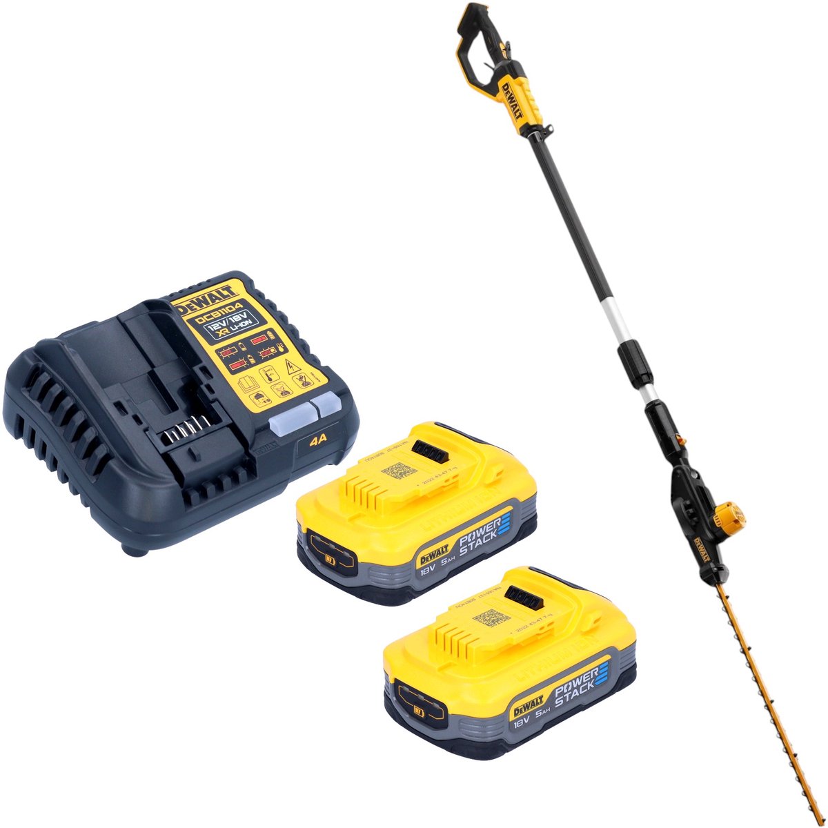 DeWalt DCMPH 566 H2 accu heggenschaar 18 V 55 cm + 2x Powerstack accu 5.0 Ah + lader