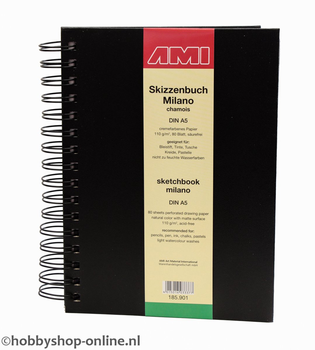 Schetsboek A5 Milano 110g ringband