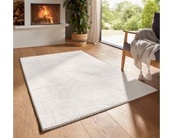 Zacht vloerkleed - Fuzz Leaf crème 60x120