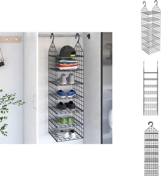 vidaXL Organisateur de placard suspendu - Organisateurs de placard suspendus - Organisateur de placard - Organisateur de placard - Organisateur de placard suspendu avec 7 étagères