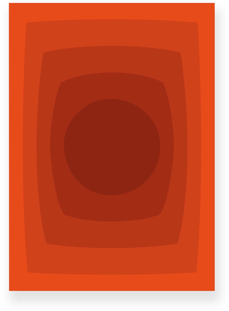 Yisual Poster 30x40 cm - Abstracte Kleurovergang - Cirkel - Rood - Donkerrood - Vintage - Op-Art - Muurdecoratie - Wanddecoratie