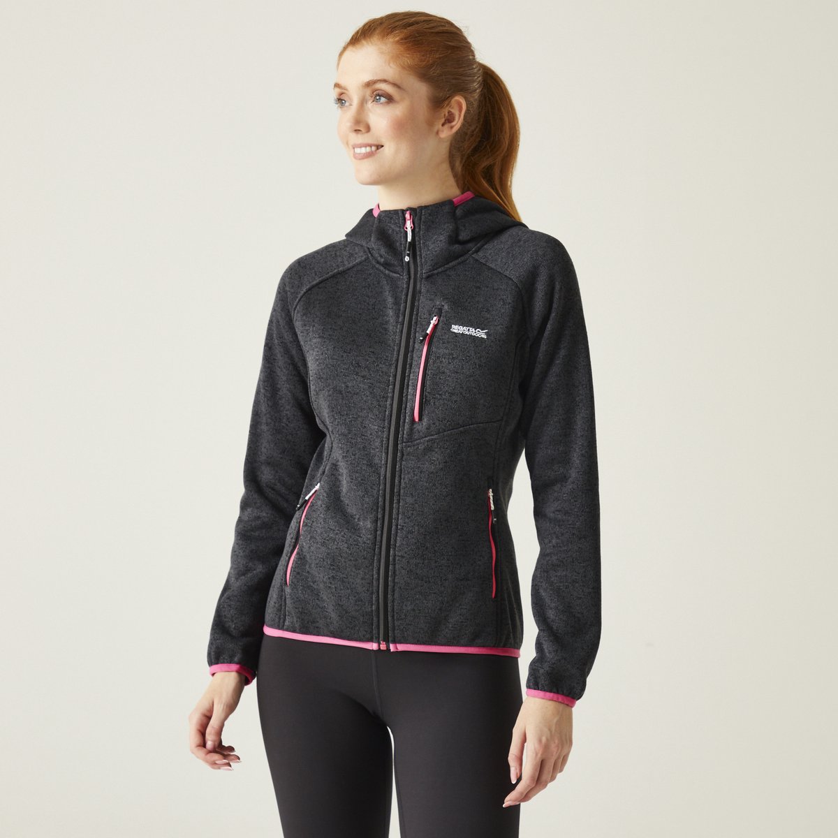 De Newhill sportieve fleece met capuchon voor dames Grijs