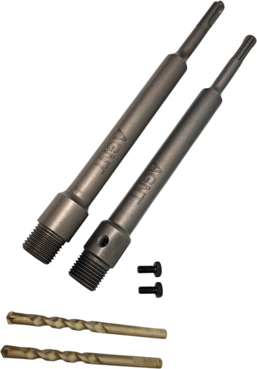AGNT SDS-plus adapters 220mm met centreerboren voor m22 aansluitingen van gatenboren, dozenboren, steenboren, kernboren, diamantboren