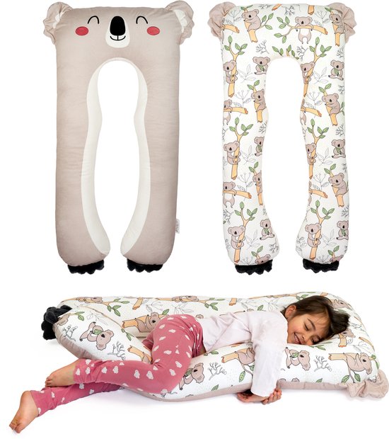 Springkussen Koala SNUZZY® Zijslaapkussen & Body Pillow – Knuffel Koala 60x120 cm ...