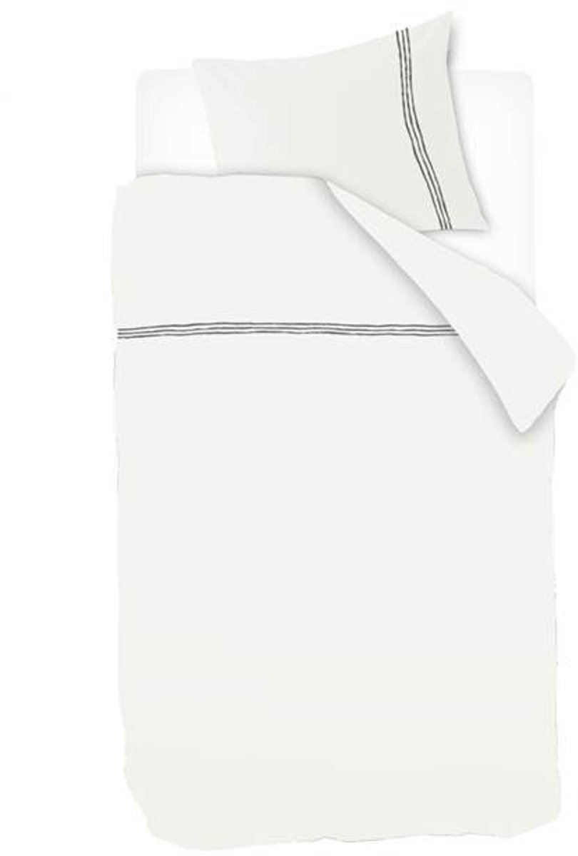 Ivorlyn Miami Dekbedovertrek - Eenpersoons - 140x200/220 cm - White Anthracite