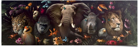 Poster Jungle Fantasie - 53 x 158 - Papier - REINDERS