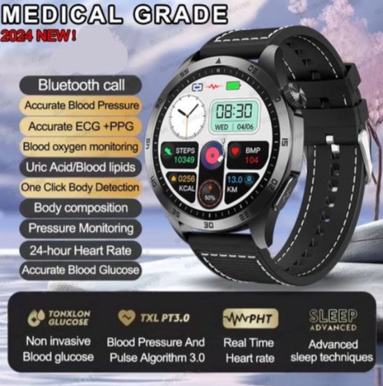 LED Smartwatch Mannen Waterdicht Sporthorloge Bluetooth