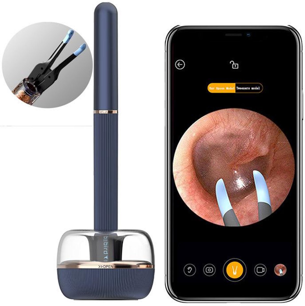 Goedkoopste Bebird Note 3 - Oorsmeer verwijderaar - HD Camera - Oorreiniger - Oorverzorging - Gecertificeerd - Siliconen opzetstukjes - Blauw
