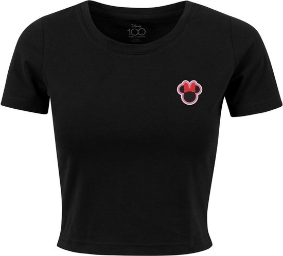 Merchcode Disney Minnie Mouse - Disney 100 Minnie Badge Dames T-shirt - M - Zwart