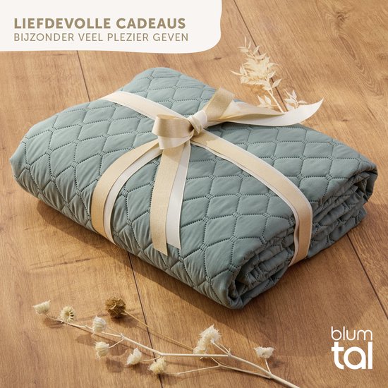 Couvre-lit Blumtal 170 x 210 cm - Certifié Oek-TEX - Pour lits 90 x 200 cm - Couvre-lit pour lit et canapé - Vert menthe