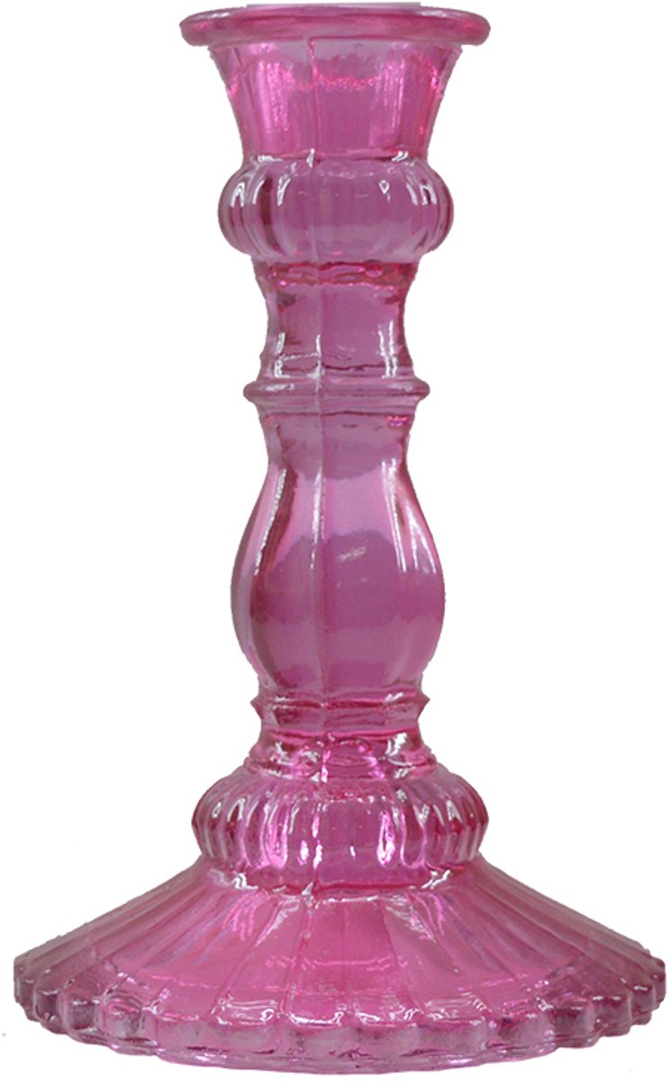 by Mooss - Kandelaar - Glas - Kaanch - Dark Pink - 17cm - Trendy