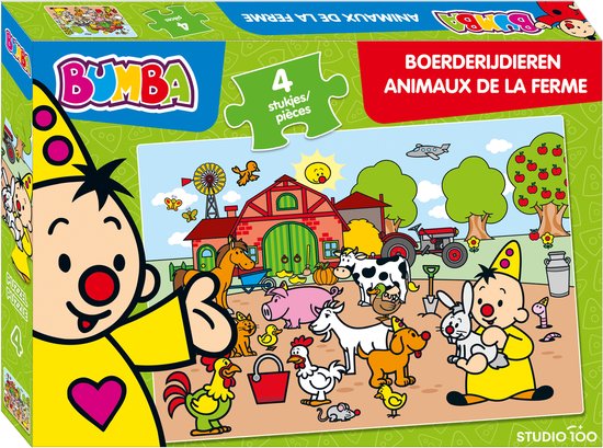 Bumba - Puzzel - 4 Stuk - Boerderijdieren