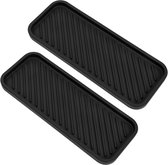 Siliconen sponshouder - 2 stuks - Keukensponshouders - Aanrecht Organiser - Gootsteen Organiser - Keuken Organizer - Zeepbakje - Zeeprekje - Antislip - Voor het opbergen van sponzen, afwasproducten, borden, zeep, borstels - Zwart