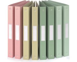 ACROPAQ - 8 x Ringmap A4 4 ringen - Ringband met rugetiket - Rug 3,5 cm - ‘Aarde’ Natuurcollectie - Ordner / Ringband - Ringmappen, Ringmapjes, Ringband 4 rings, Multomap 4 ring