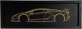 Lamborghini - décoration murale Lamborghini Aventador - panneau mural en bois avec cadre - mancave - décoration murale voiture bois