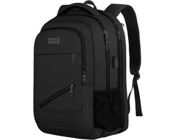 TRVLMORE 28L Rugzak - Rugtas met 15,6 Inch Laptopvak - Schooltas - Laptoptas - Spatwaterdicht - Heren en Dames - Jongens en Meisjes - Zwart