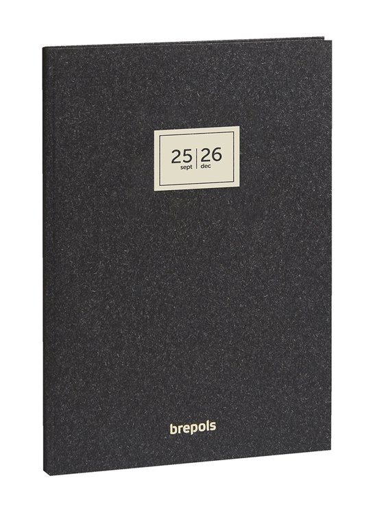 Agenda Brepols 2025-2026 - Semainier 16 mois - ESSENZ - Agenda scolaire - 1 semaine sur 2 pages - Couverture souple - Aperçu hebdomadaire - Anthracite - 14,8 x 21 cm